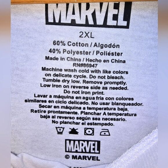 Marvel White T-Shirt with Colorful Superhero Print - Picture 3 of 6